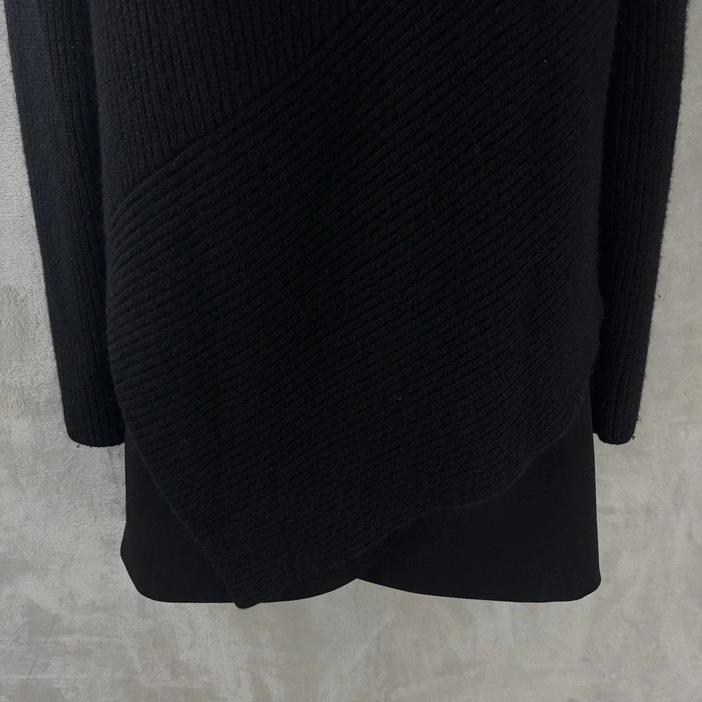 Brochu Walker Sweater‎ Womens Size Small Black Asymmetrical Hem Knit Pullover
